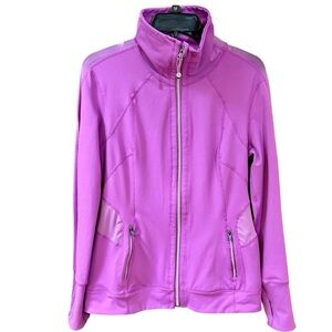 Tangerine Purple Zip-up Spandex Athletic Jacket M